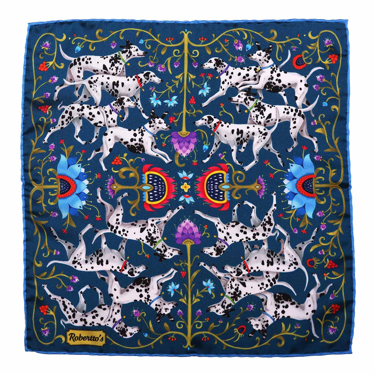 Hound &amp; Thistle Navy Blue Pocket Square