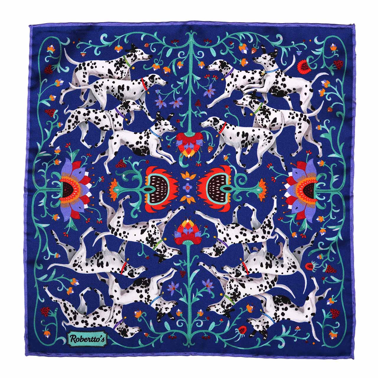 Hound & Thistle Purple Navy Pocket Square