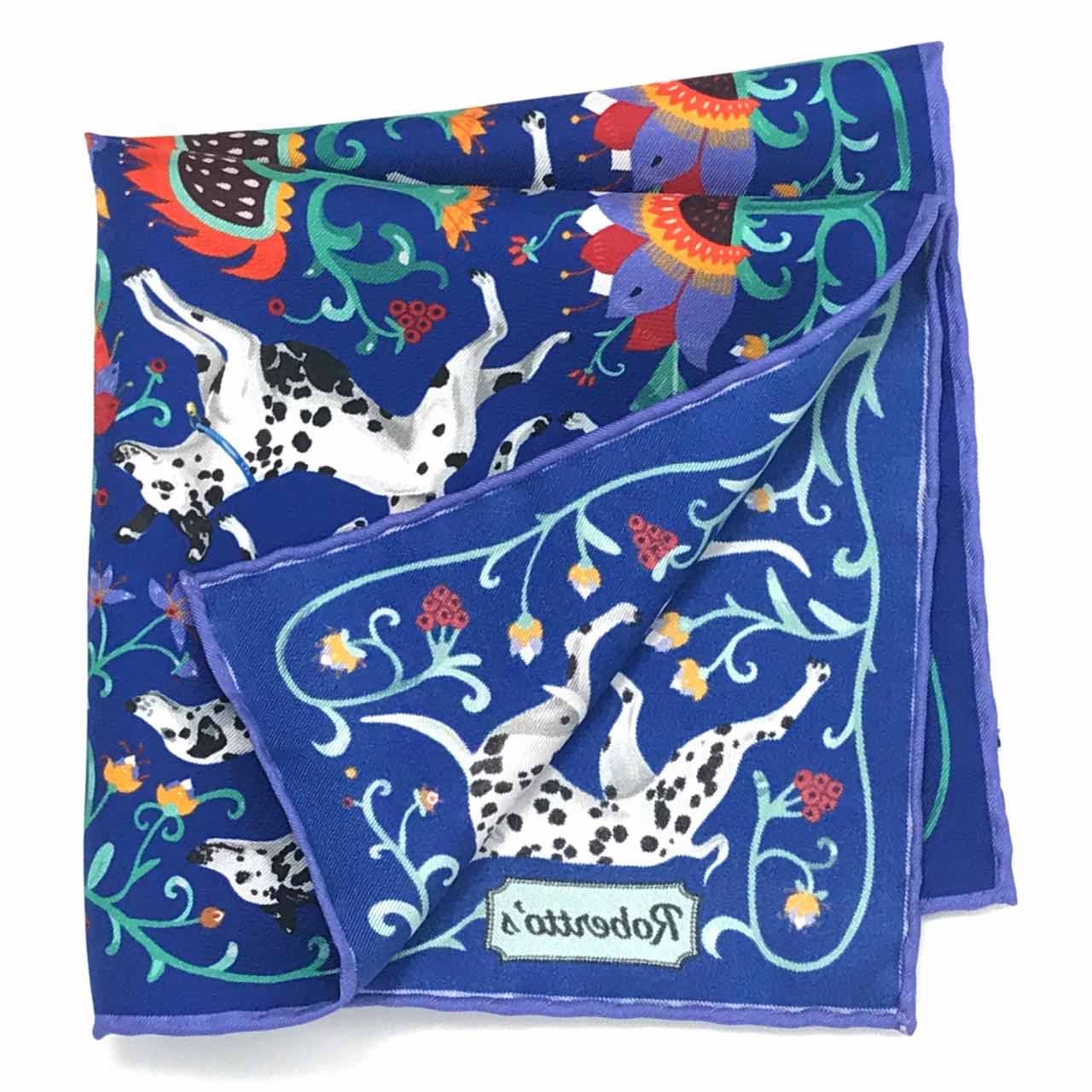 Hound & Thistle Purple Navy Pocket Square