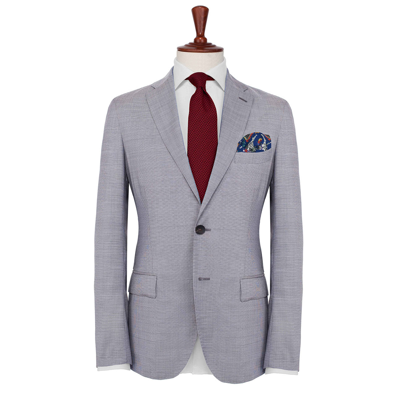Hound & Thistle Purple Navy Pocket Square