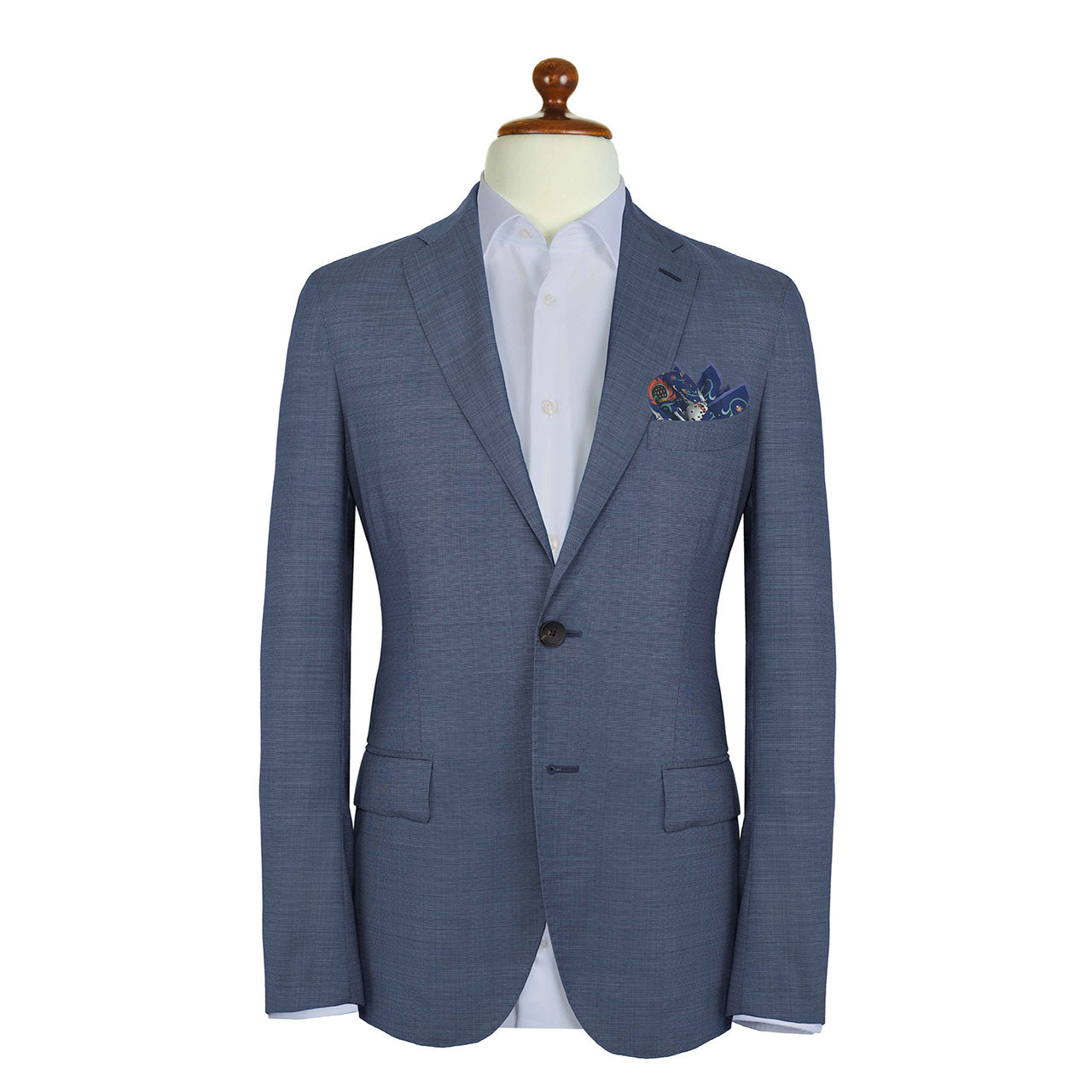 Hound & Thistle Purple Navy Pocket Square