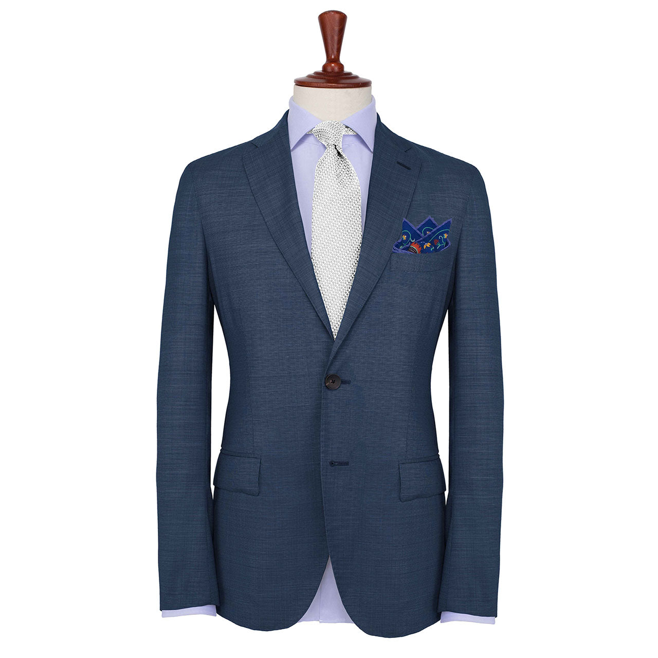 Hound & Thistle Purple Navy Pocket Square