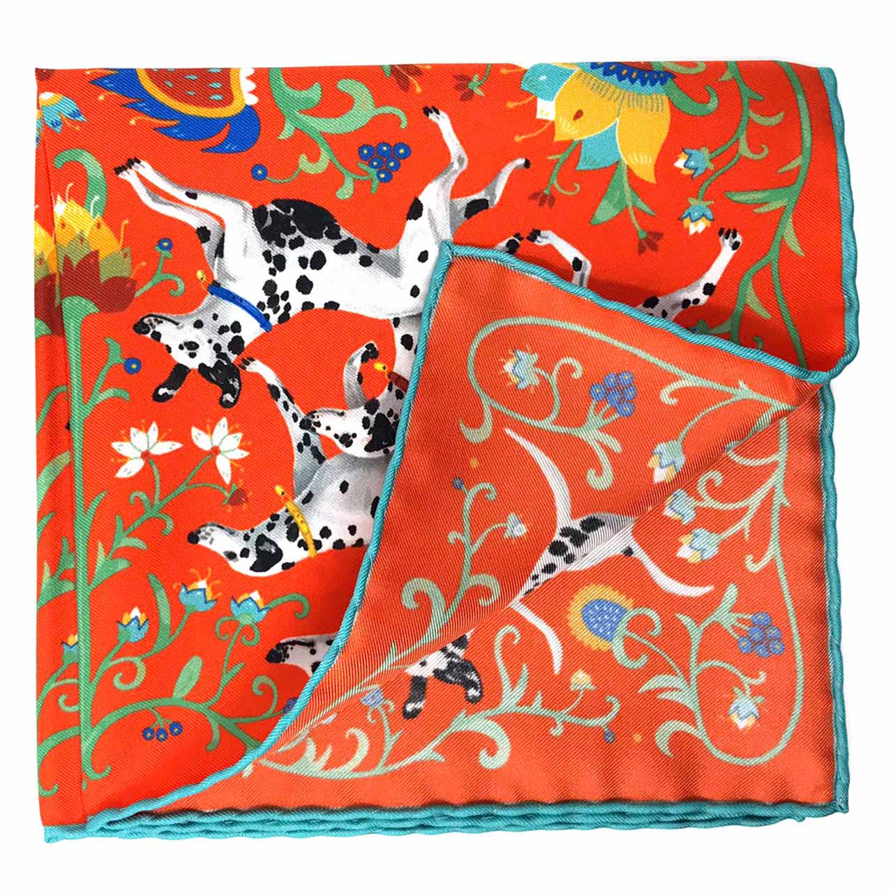 Hound & Thistle Apple Red Pocket Square