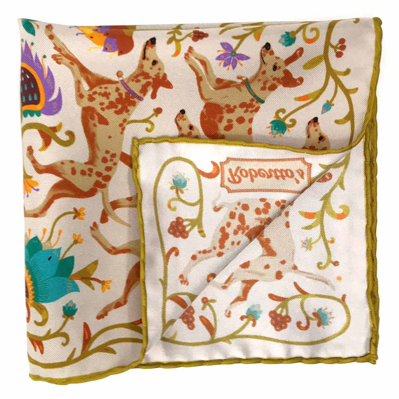 Hound & Thistle Ivory Pocket Square