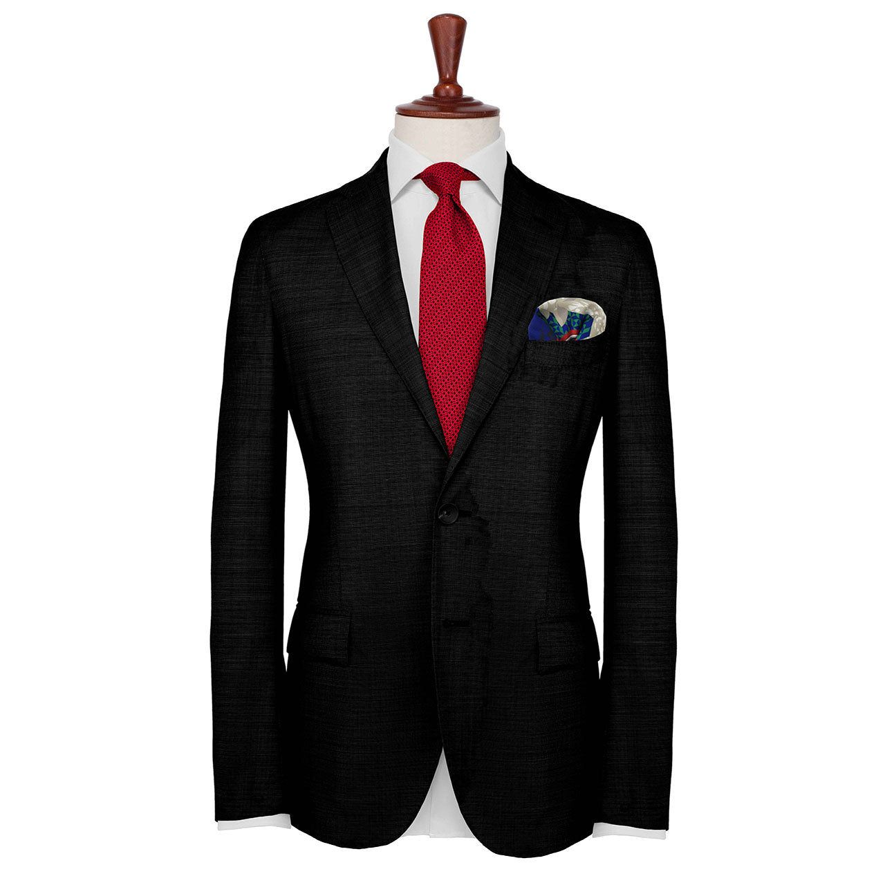 Les Pantheres Spanish Green Pocket Square