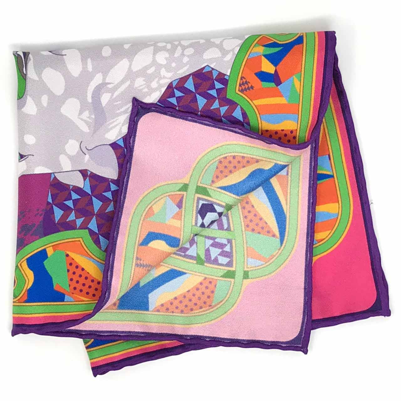 Les Pantheres Dark Magenta Pocket Square