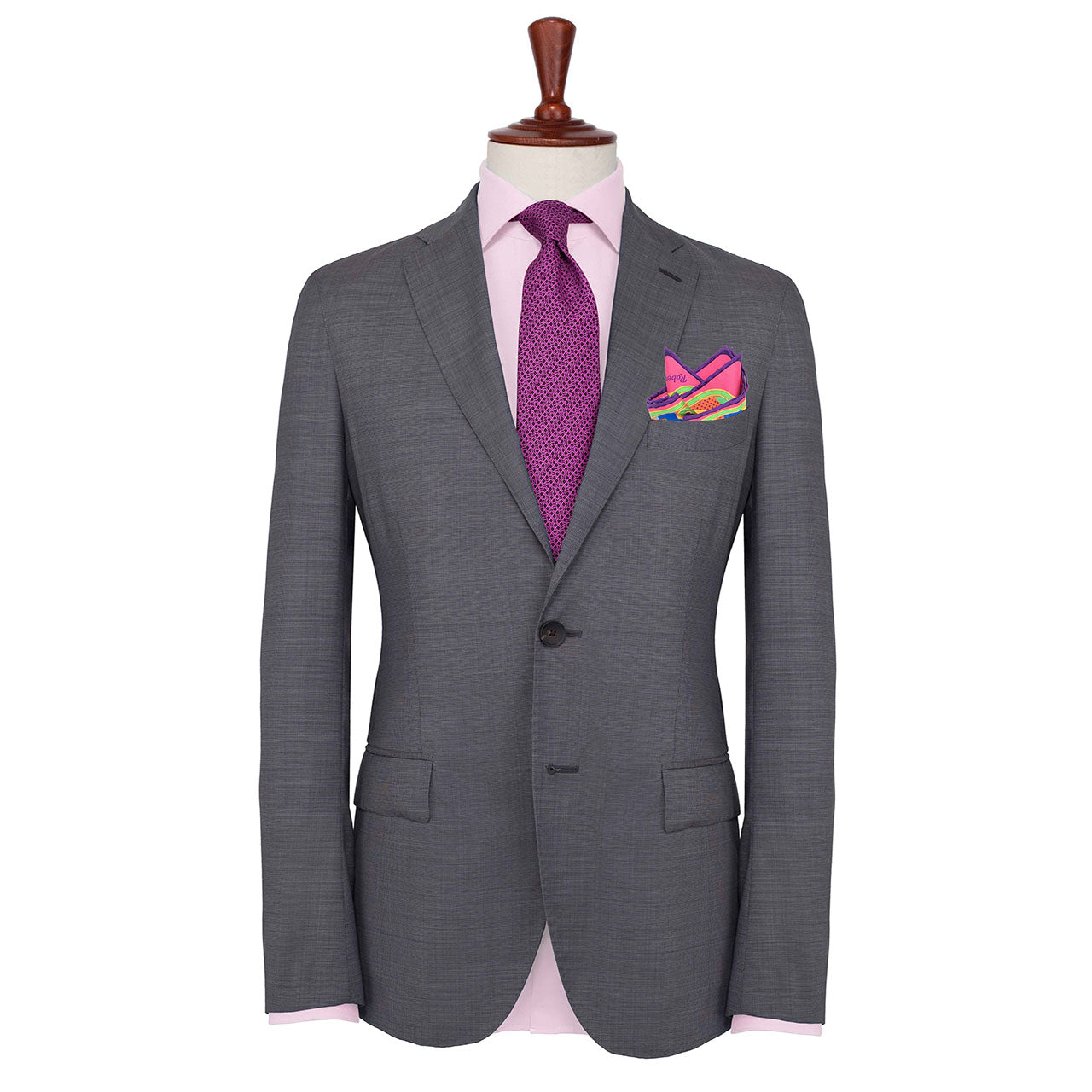 Les Pantheres Dark Magenta Pocket Square