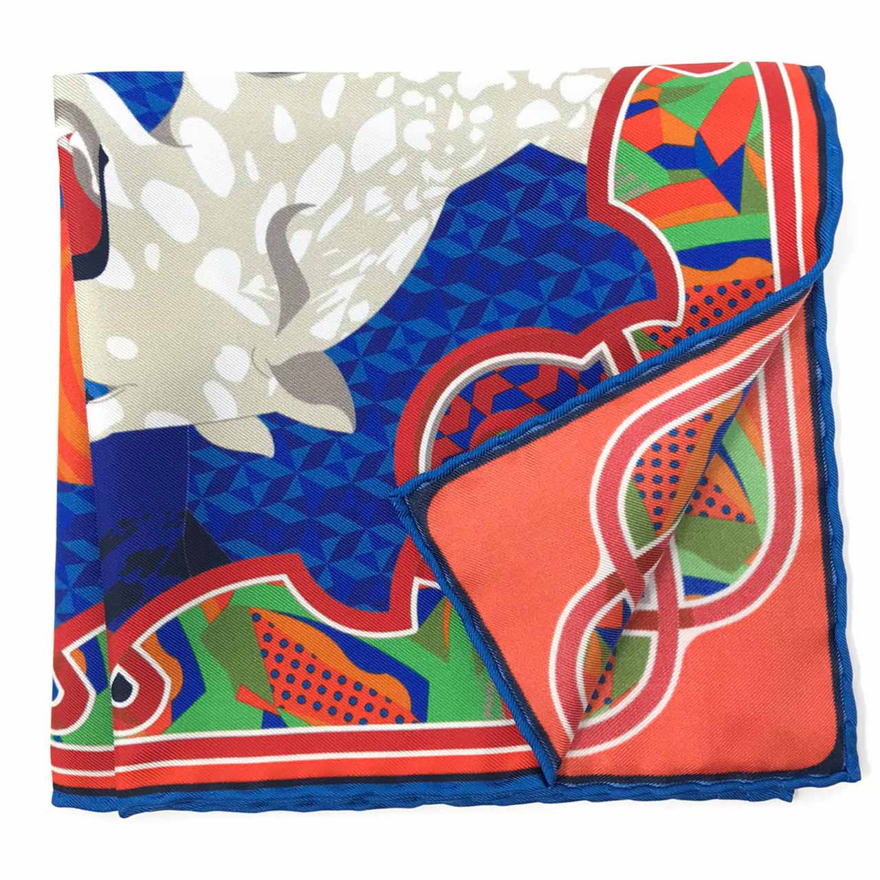 Les Pantheres Soft Cobalt Blue Pocket Square