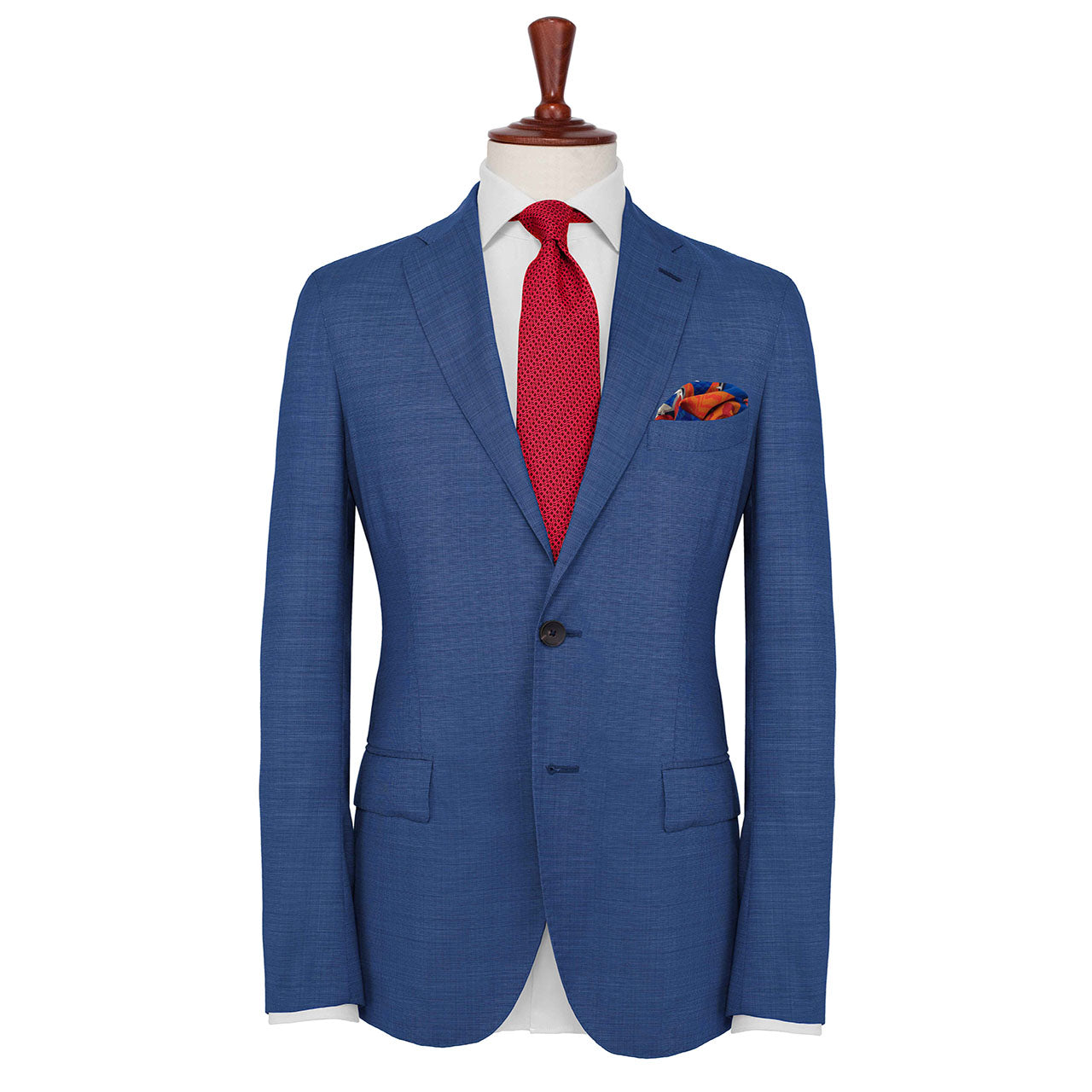Les Pantheres Soft Cobalt Blue Pocket Square