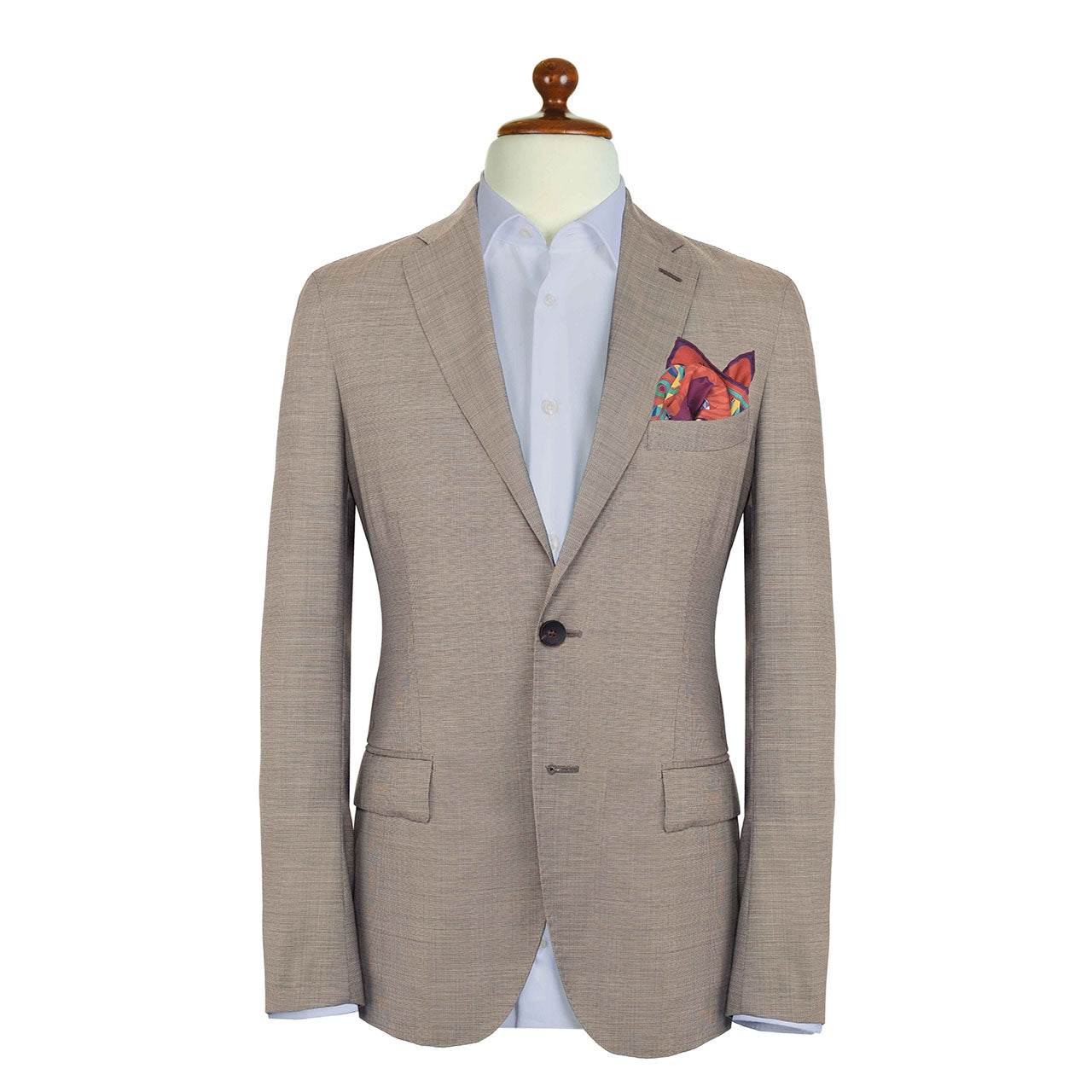 Les Pantheres Plum Pocket Square