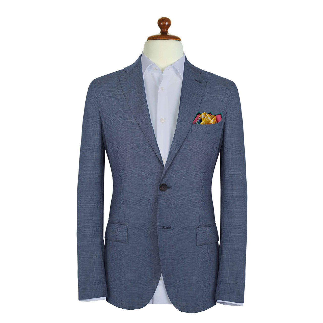 Les Pantheres Aqua Blue Pocket Square