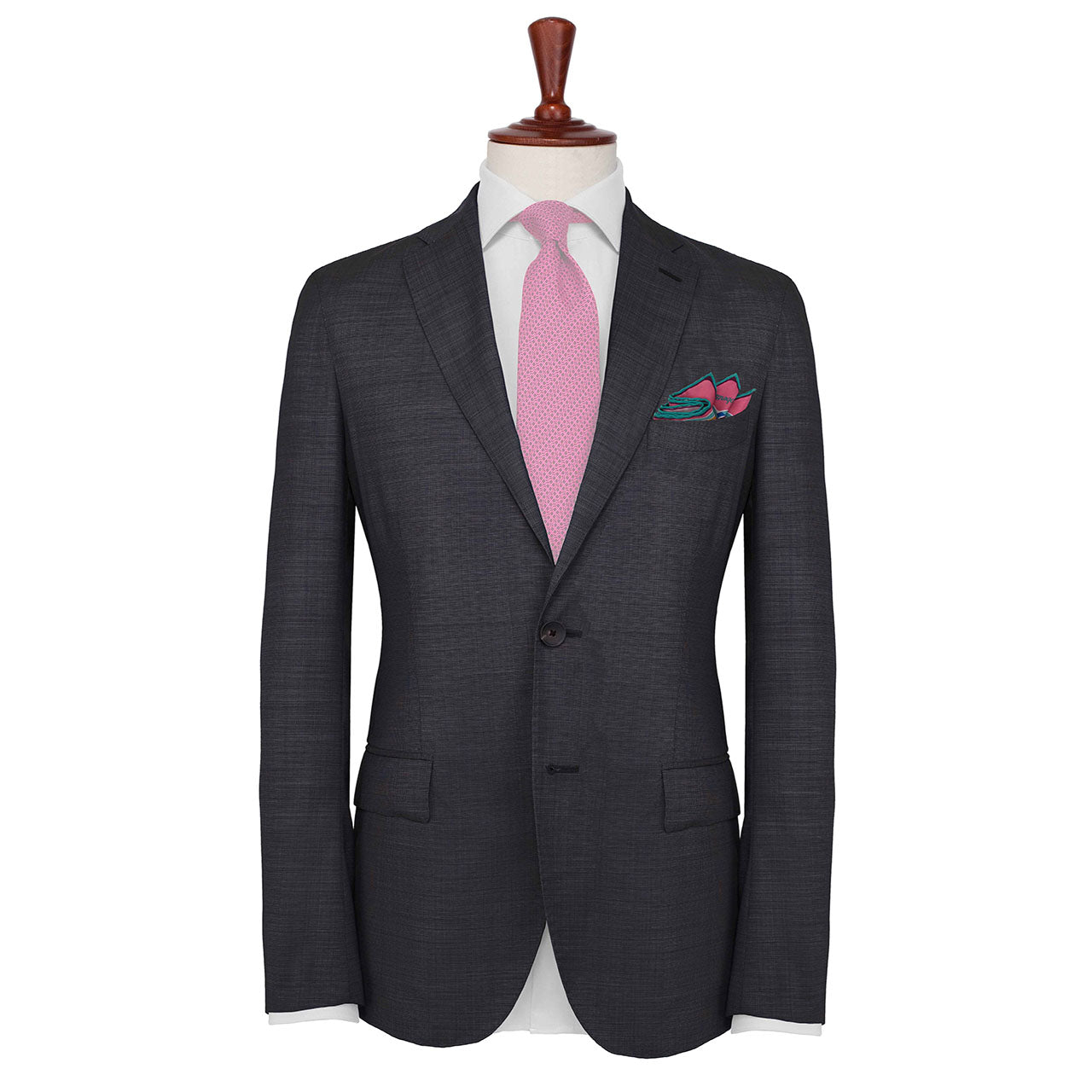 Les Pantheres Aqua Blue Pocket Square