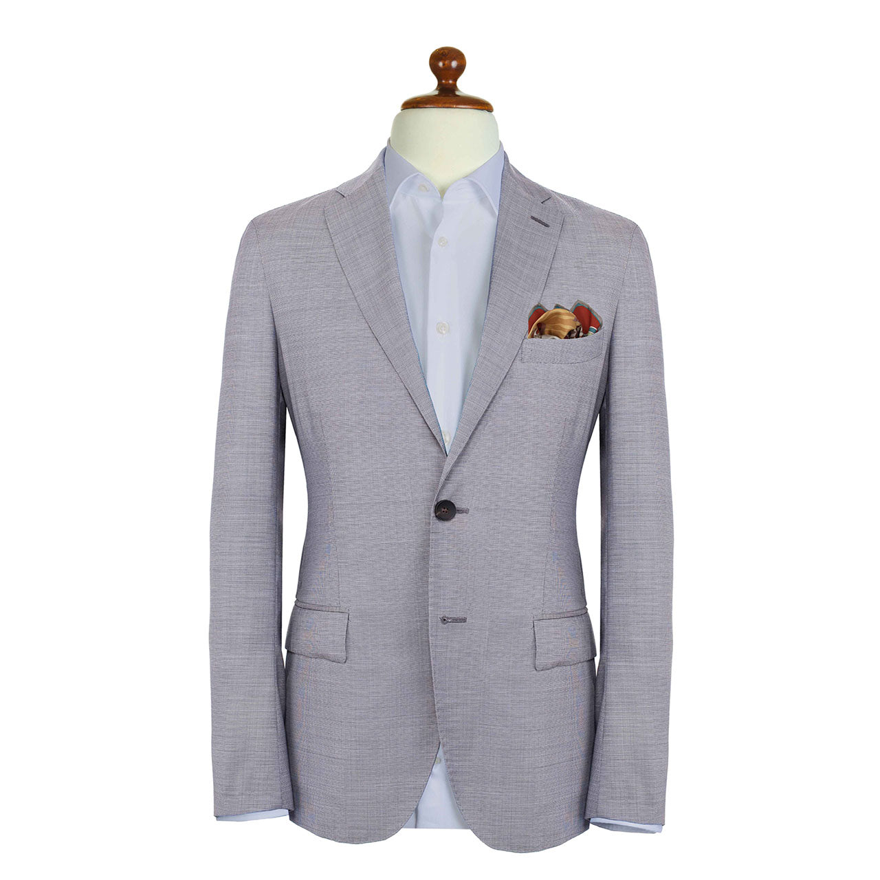 Les Pantheres Mushroom Grey Pocket Square