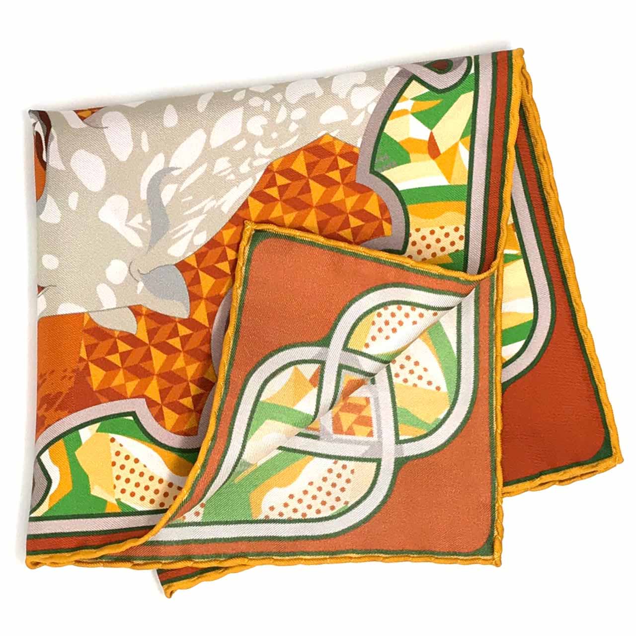 Les Pantheres Honey Yellow Pocket Square