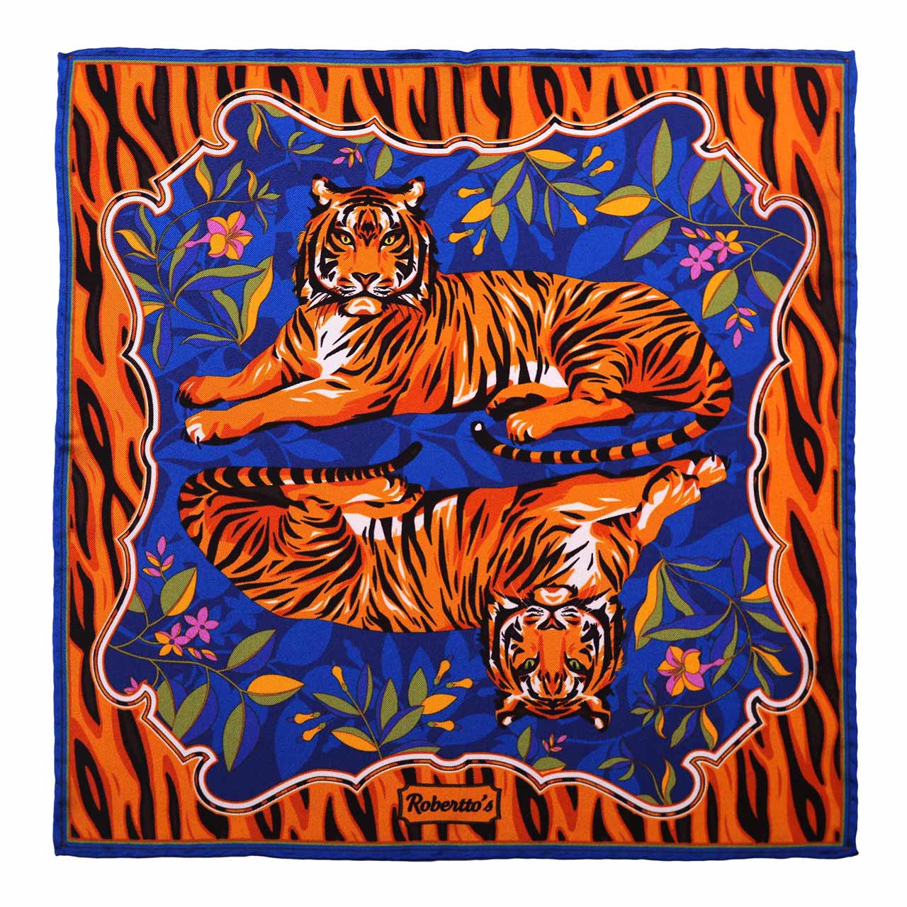 Tyger Tyger Cobalt Blue Pocket Square