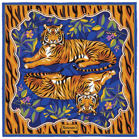 Tyger Tyger Cobalt Blue Pocket Square