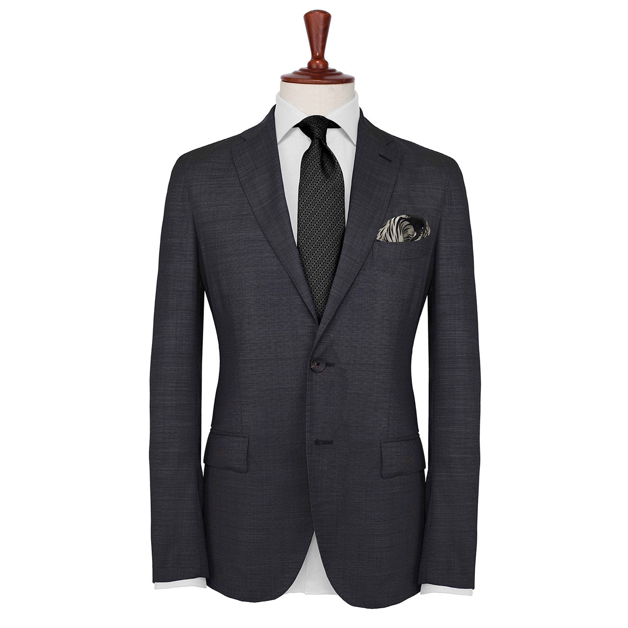 Tyger Tyger Deep Charcoal Grey Pocket Square