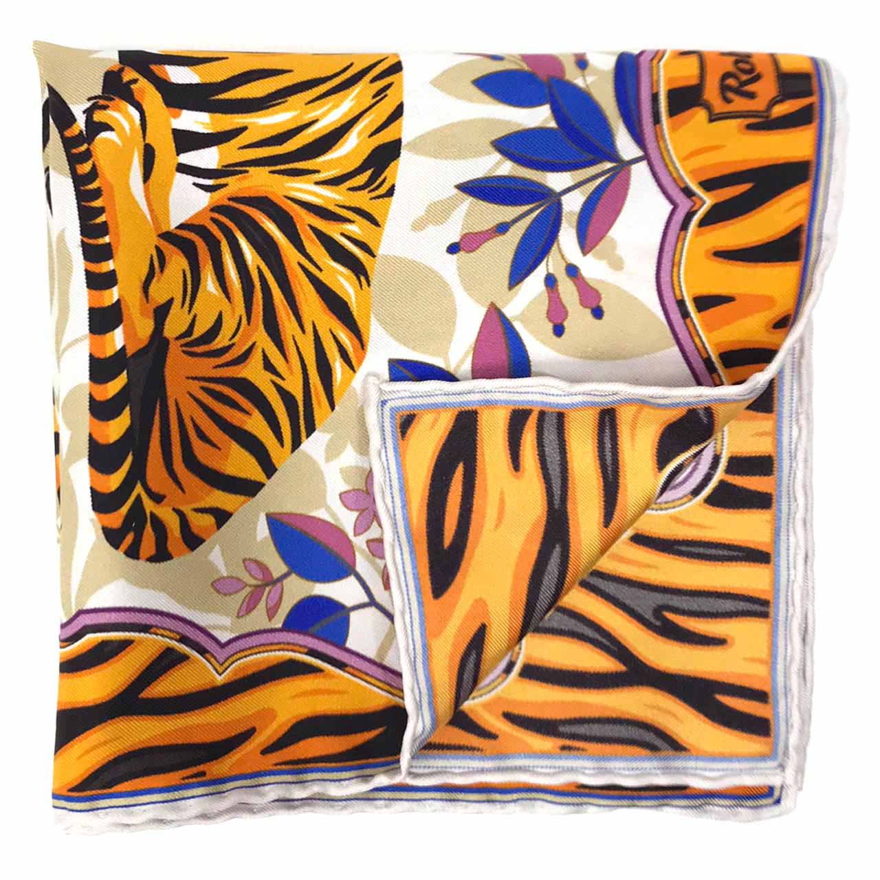 Tyger Tyger White Smoke Pocket Square