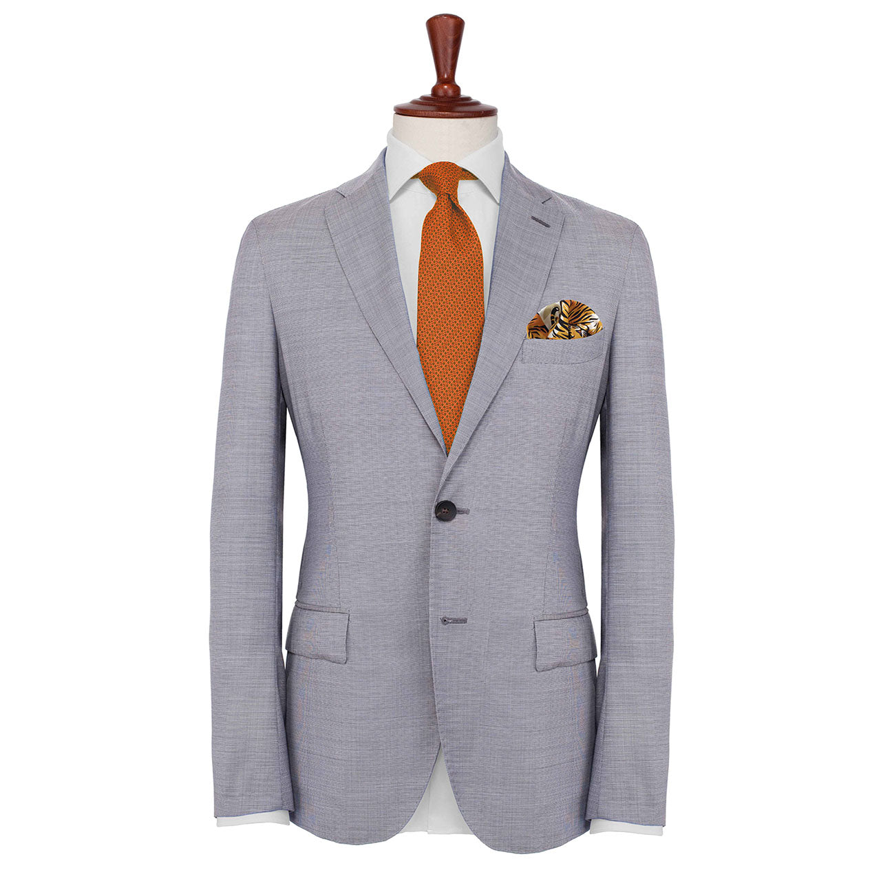 Tyger Tyger White Smoke Pocket Square