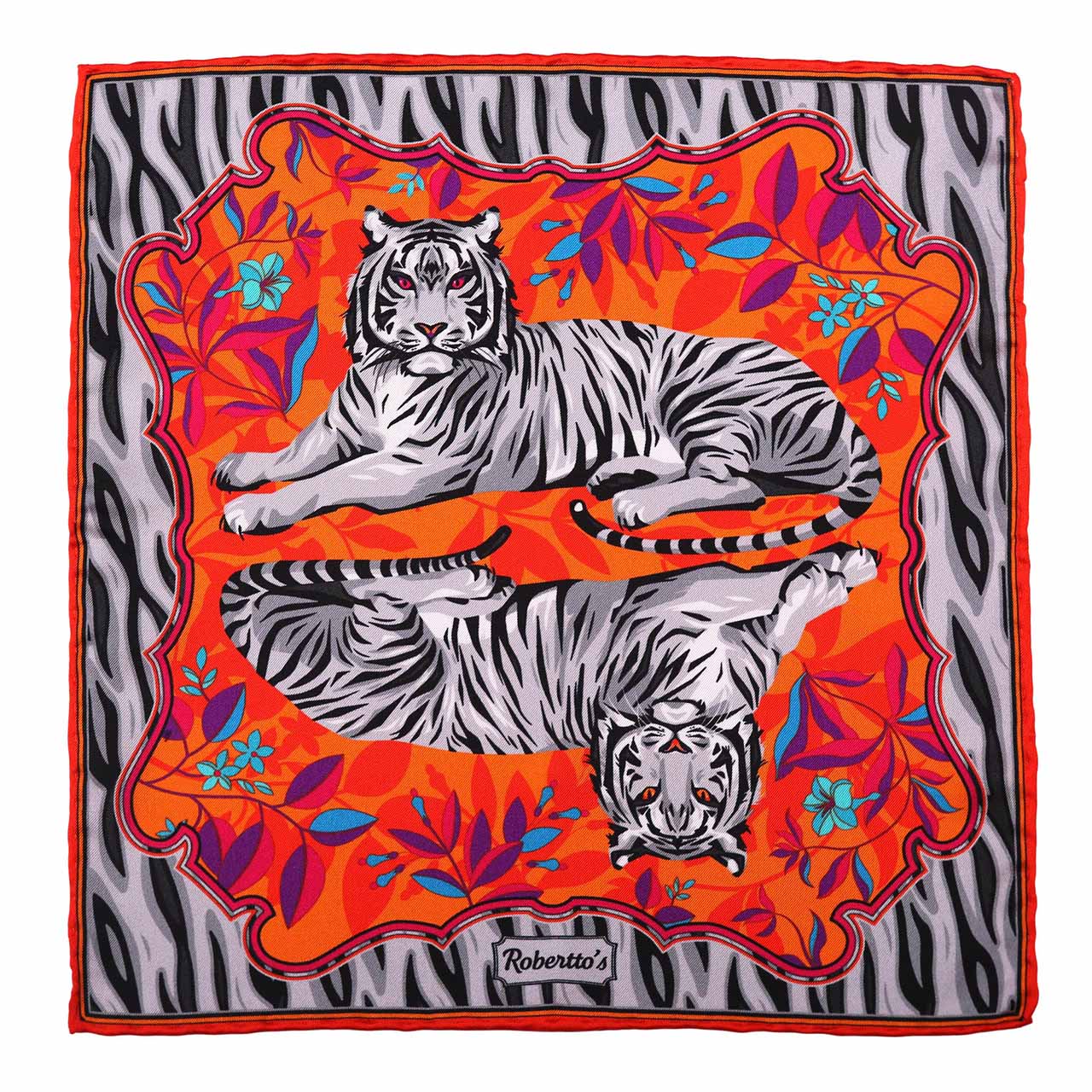 Tyger Tyger Orange Red Pocket Square