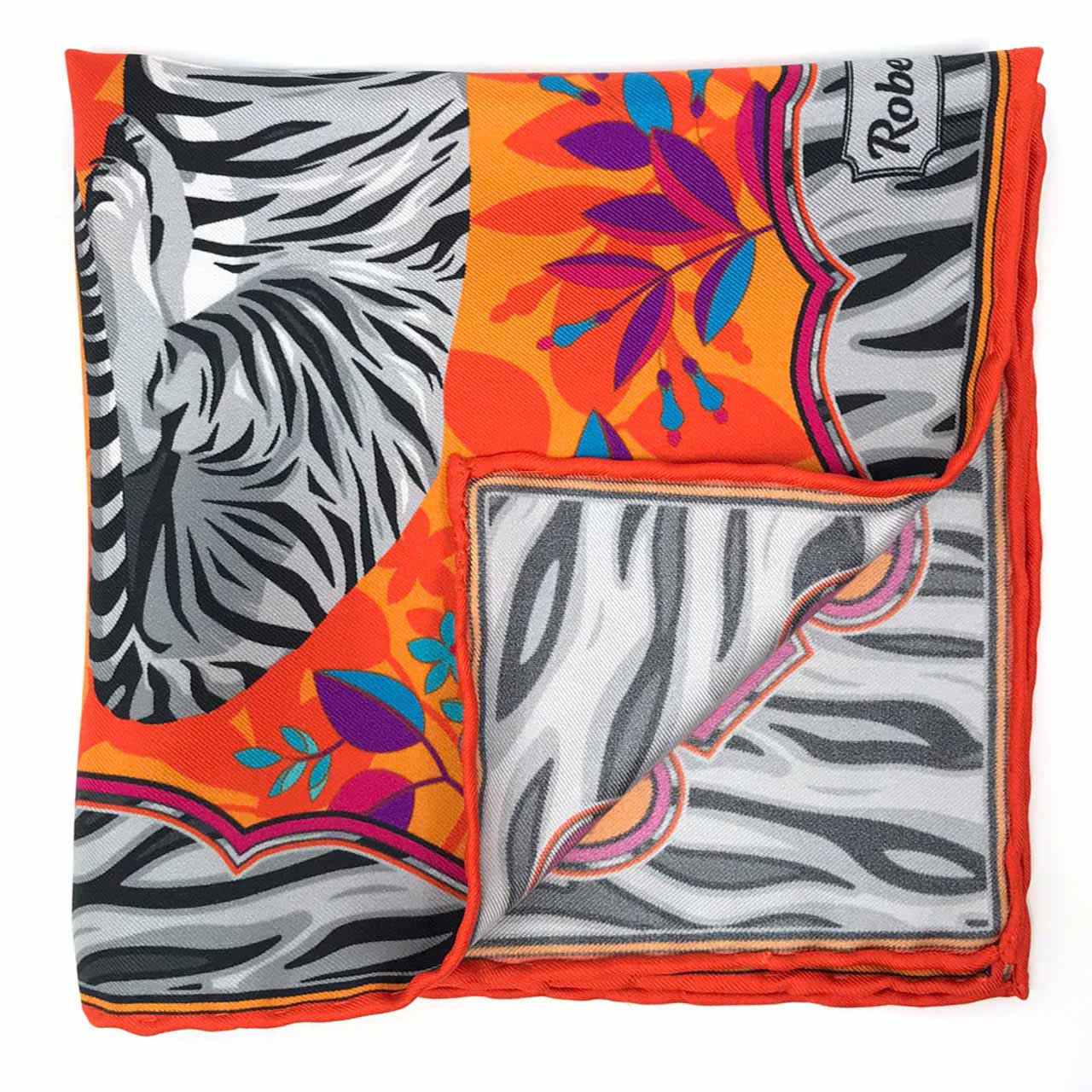 Tyger Tyger Orange Red Pocket Square
