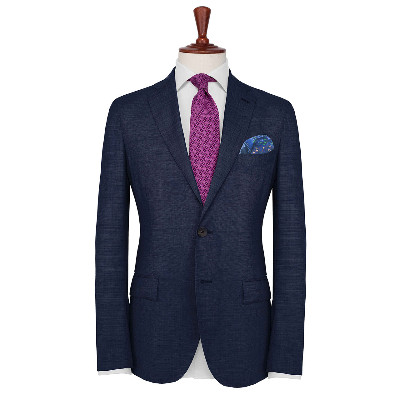 Pavo & Folia Sensual Blue Pocket Square