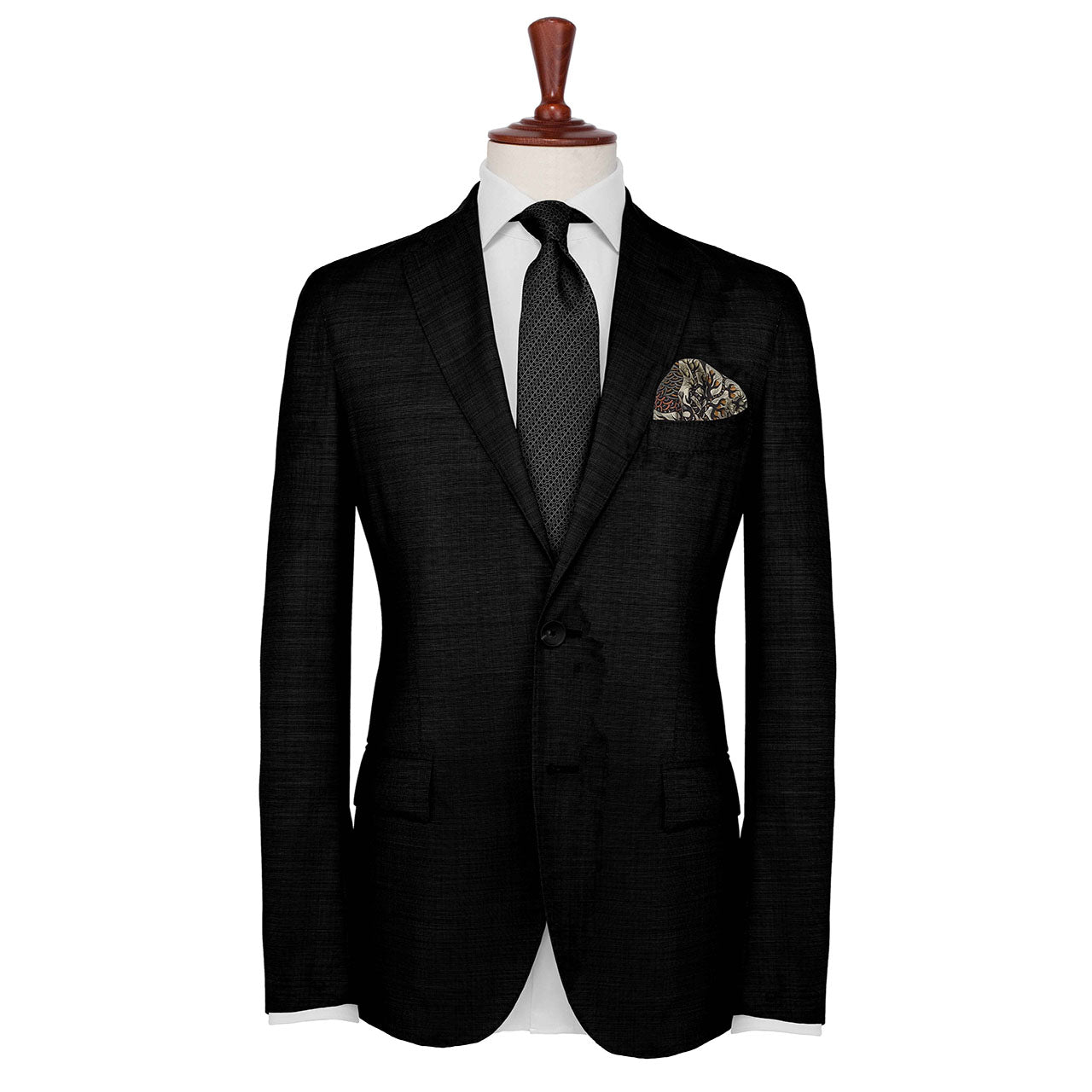 Pavo & Folia Cream Pocket Square