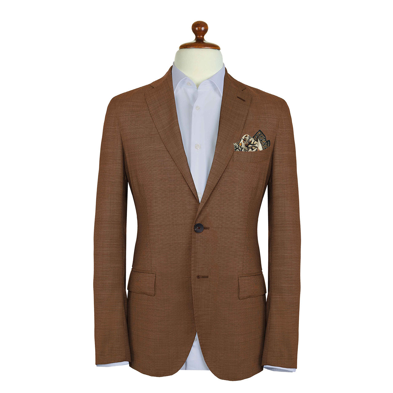 Pavo & Folia Cream Pocket Square