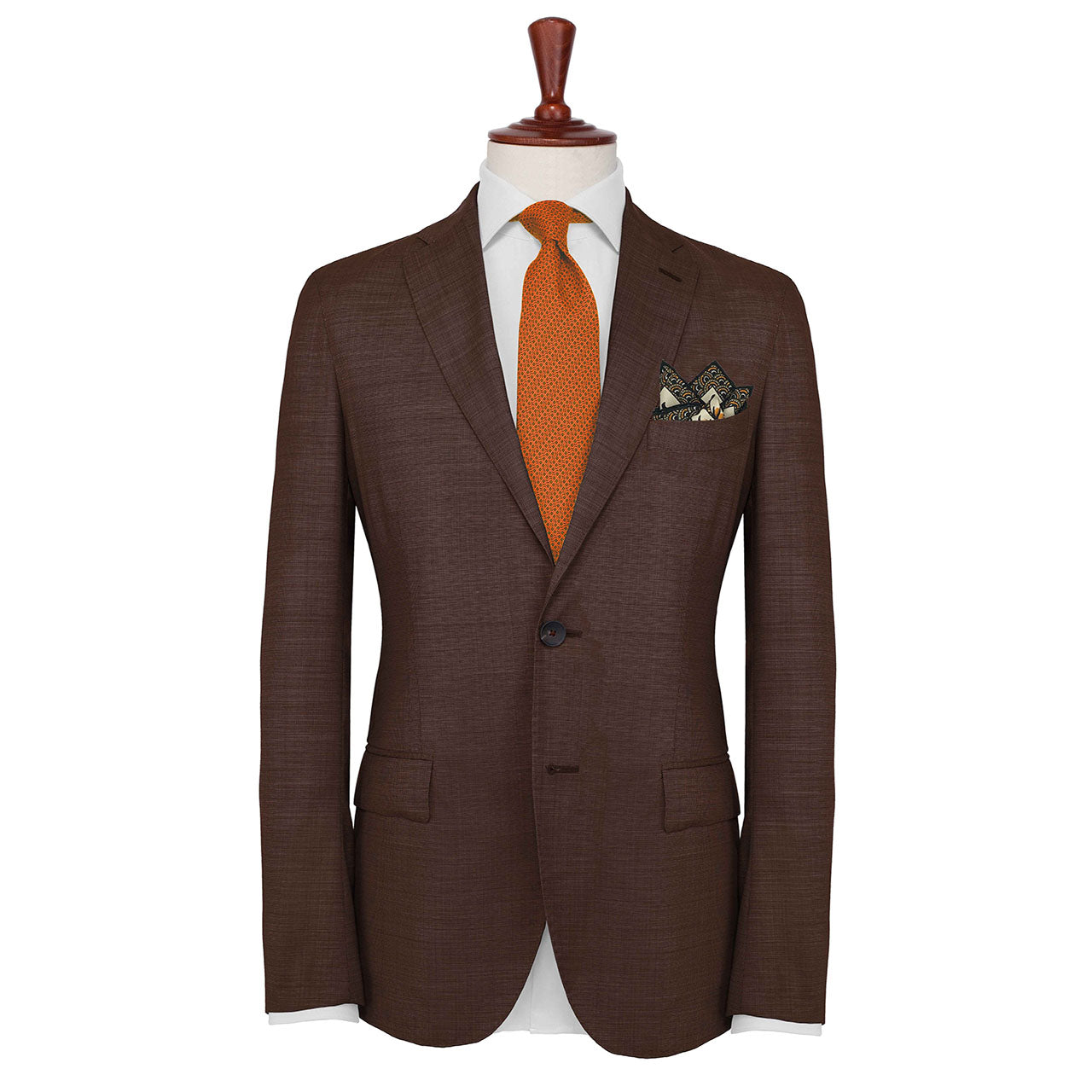 Pavo & Folia Cream Pocket Square