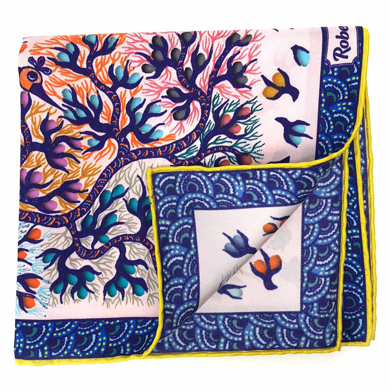 Pavo & Folia Pinkish Cream Pocket Square
