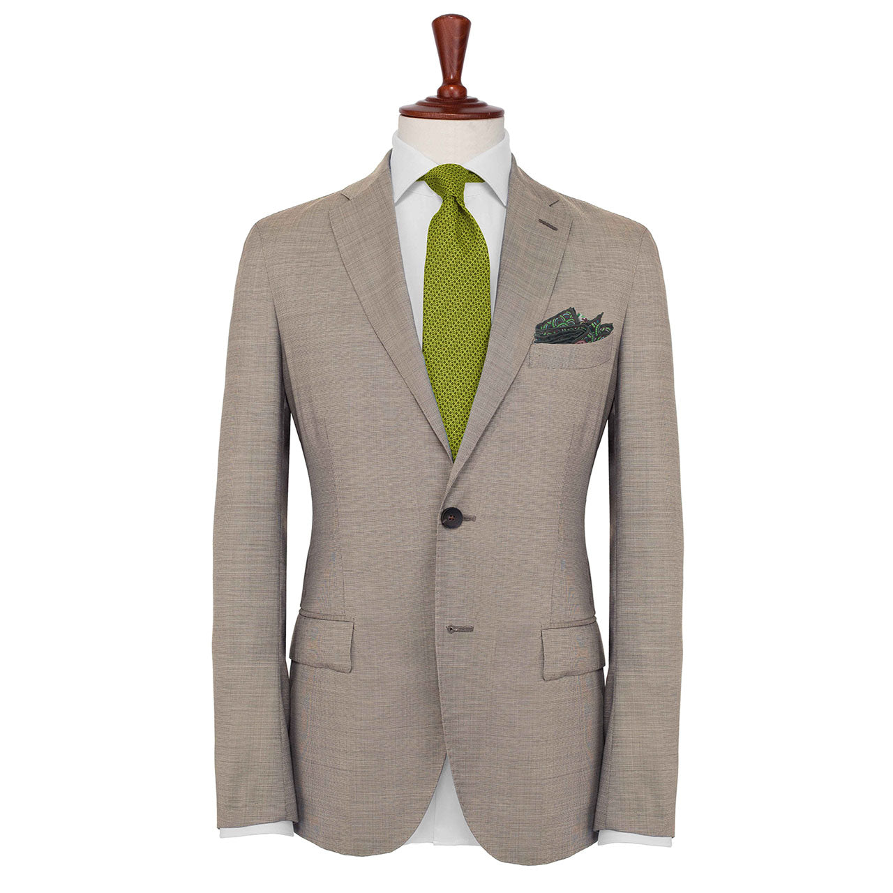 Pavo & Folia Powder White Pocket Square