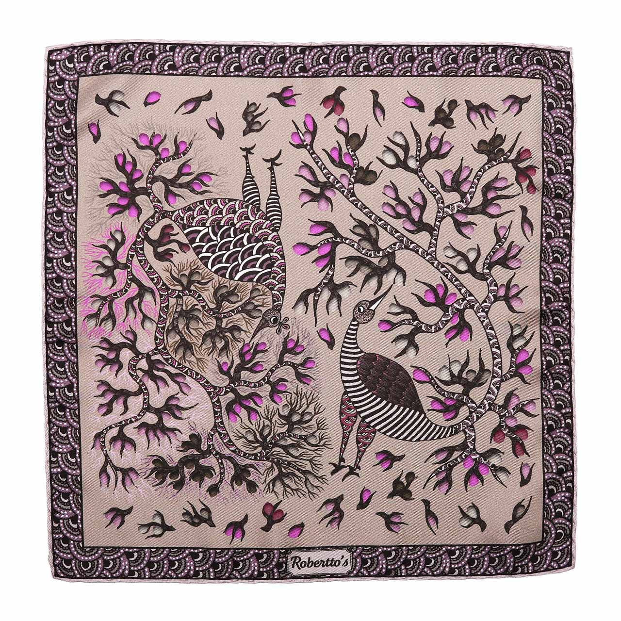 Pavo & Folia Kaki Pocket Square