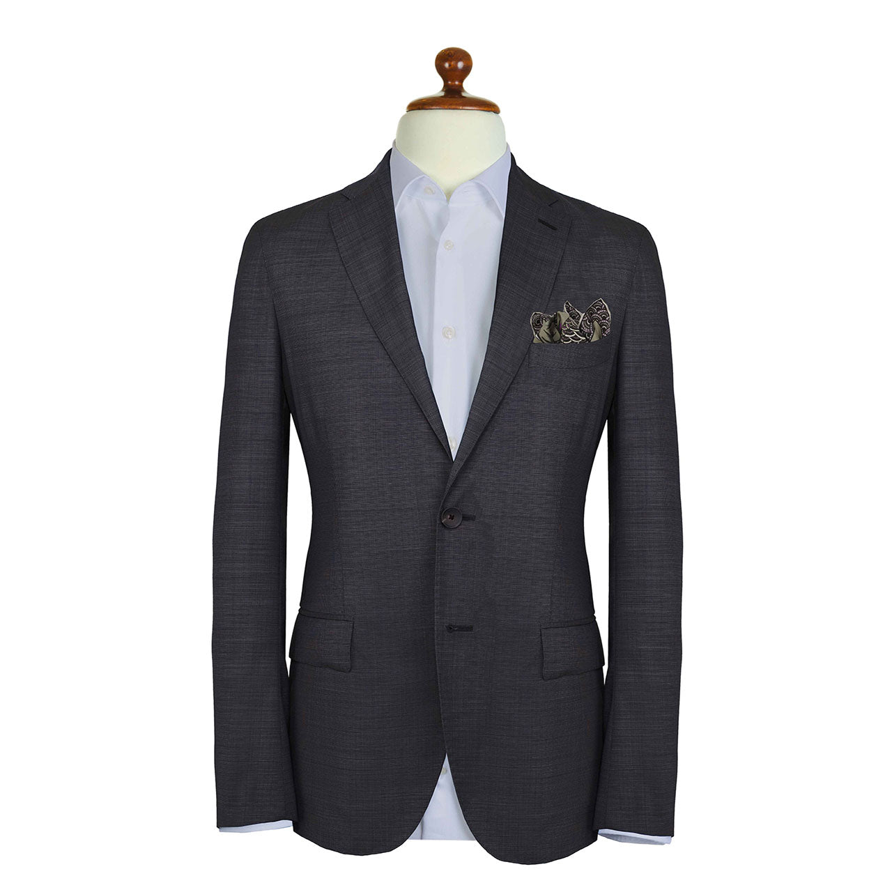 Pavo & Folia Kaki Pocket Square