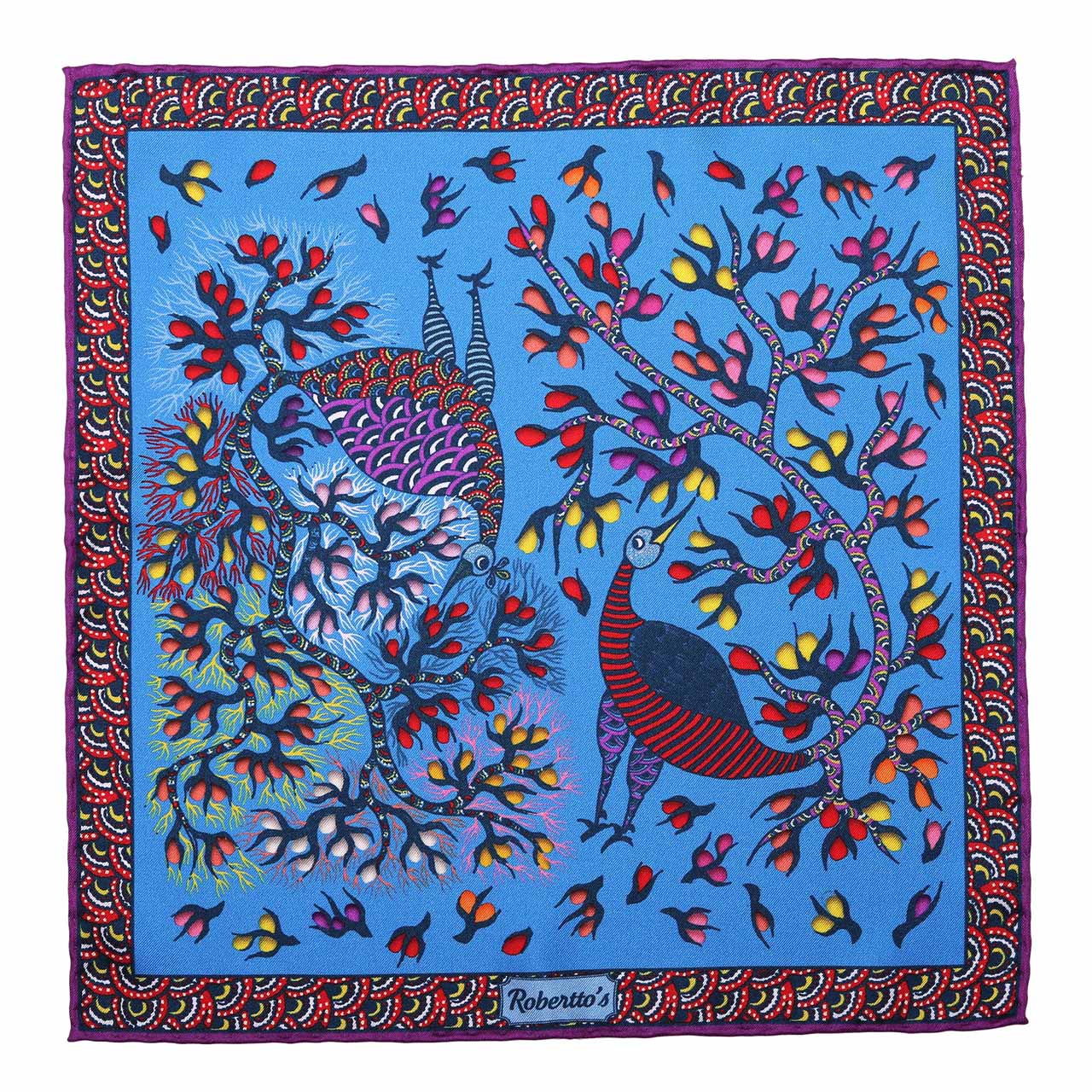Pavo & Folia Turquoise Pocket Square