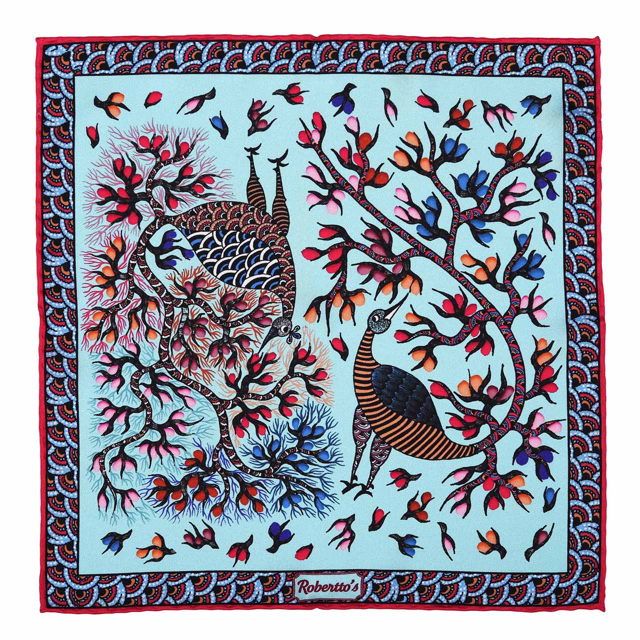 Pavo & Folia Arctic Blue Pocket Square