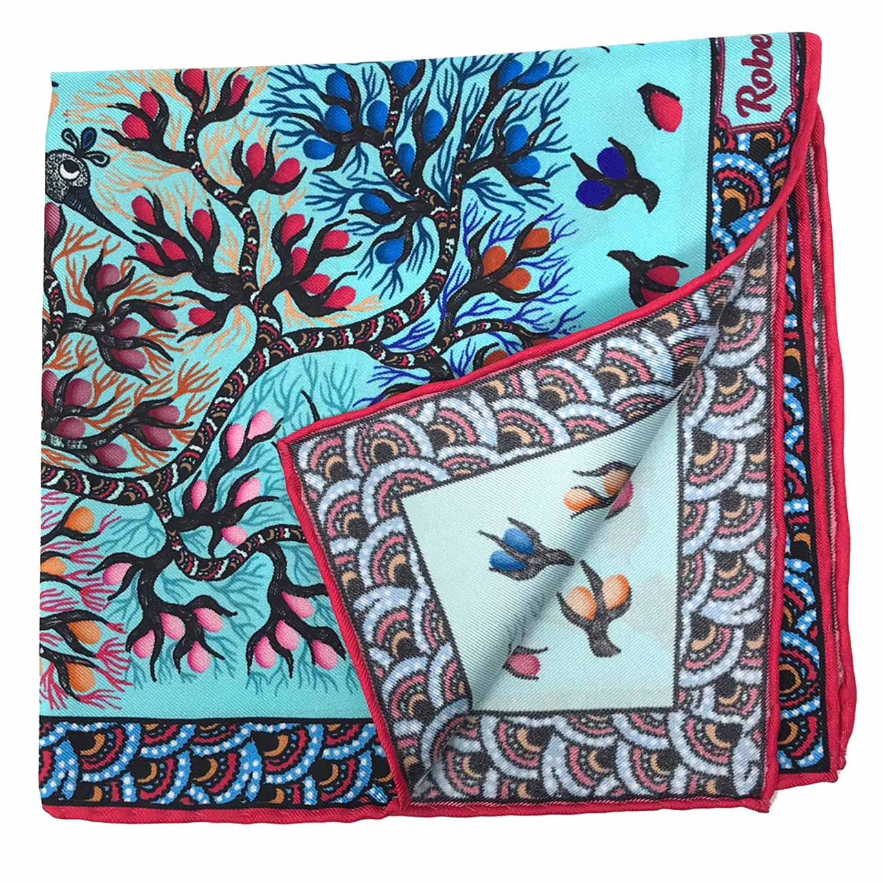 Pavo & Folia Arctic Blue Pocket Square