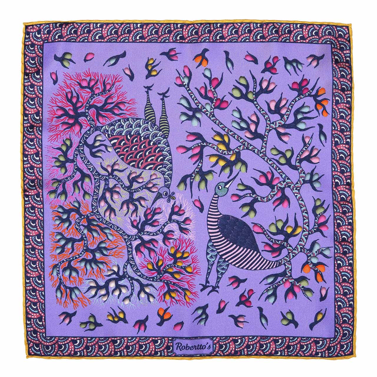 Pavo & Folia Lilac Pocket Square