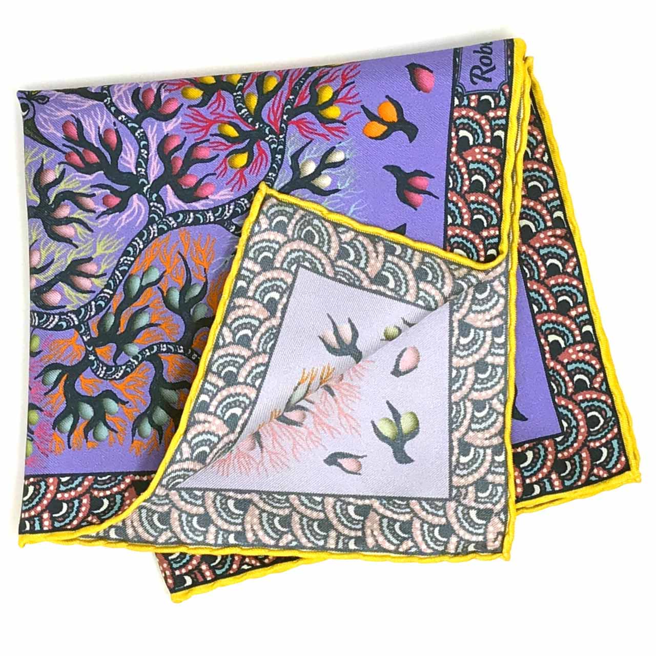 Pavo & Folia Lilac Pocket Square