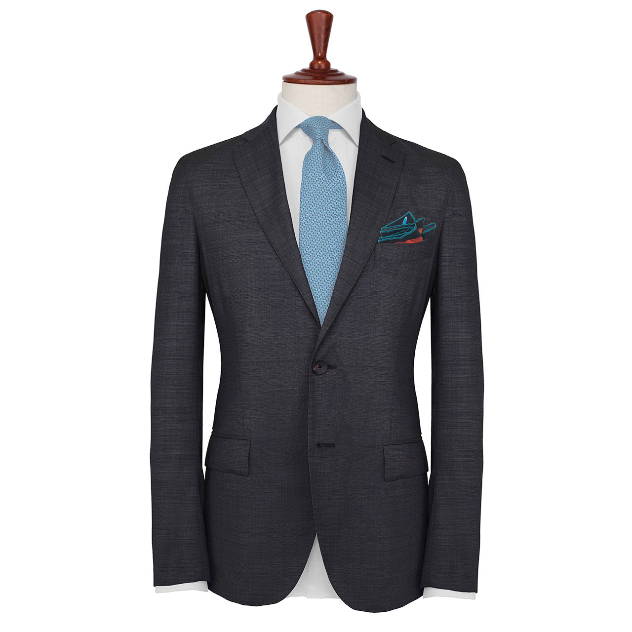 Feathers & Flowers Black Pocket Square