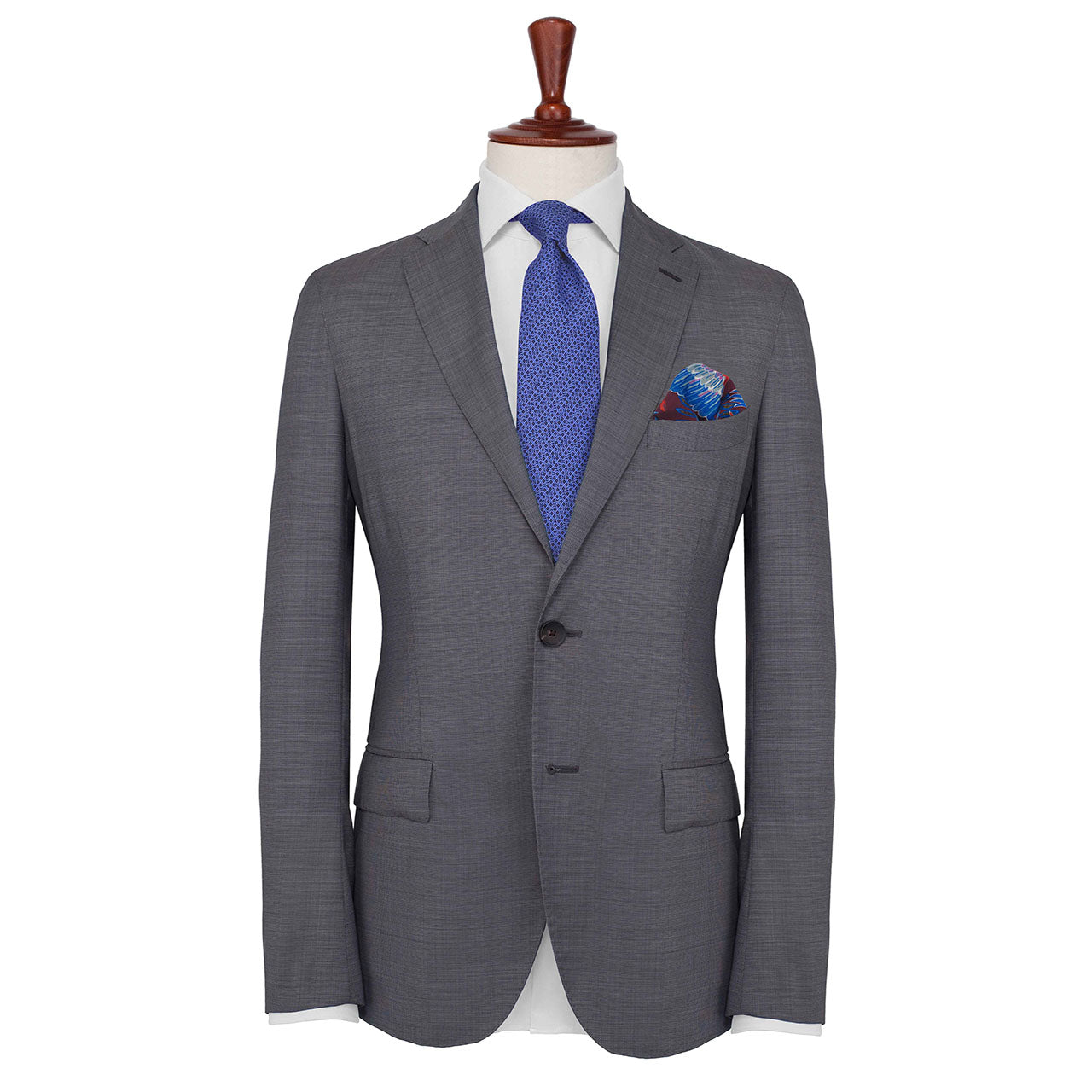 Feathers & Flowers Maroon Pocket Square