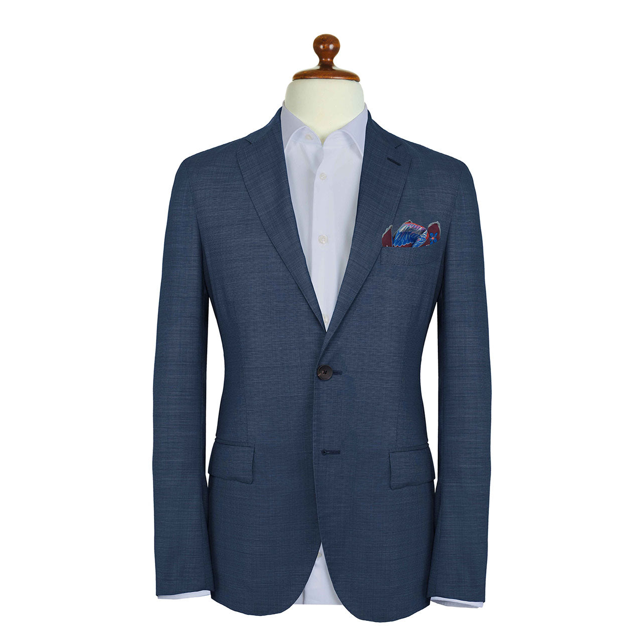 Feathers & Flowers Maroon Pocket Square