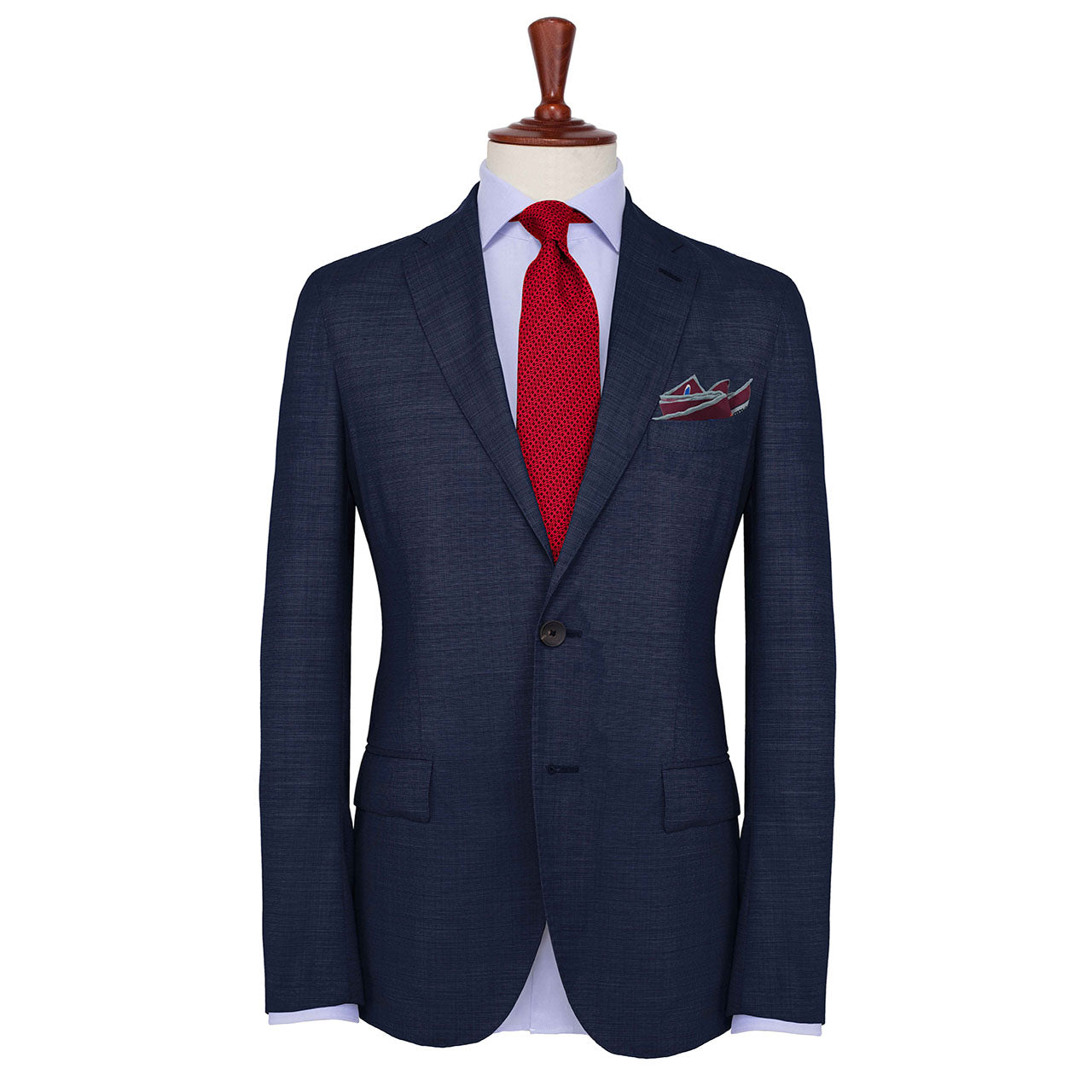 Feathers & Flowers Maroon Pocket Square