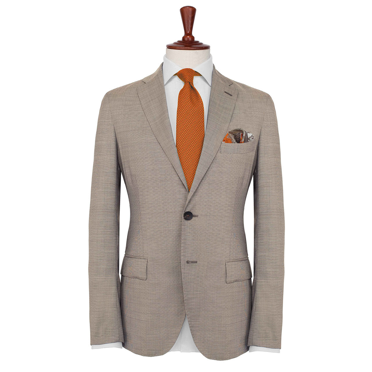 Feathers & Flowers White Pocket Square
