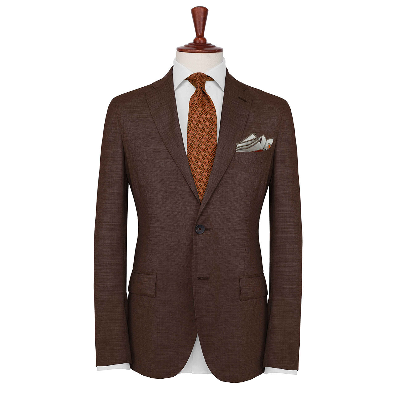 Feathers & Flowers White Pocket Square