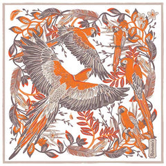 Feathers & Flowers White Pocket Square