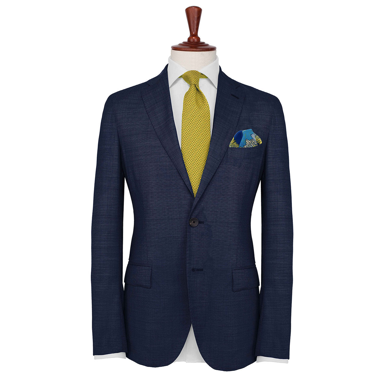 Feathers & Flowers Cobalt Blue Pocket Square