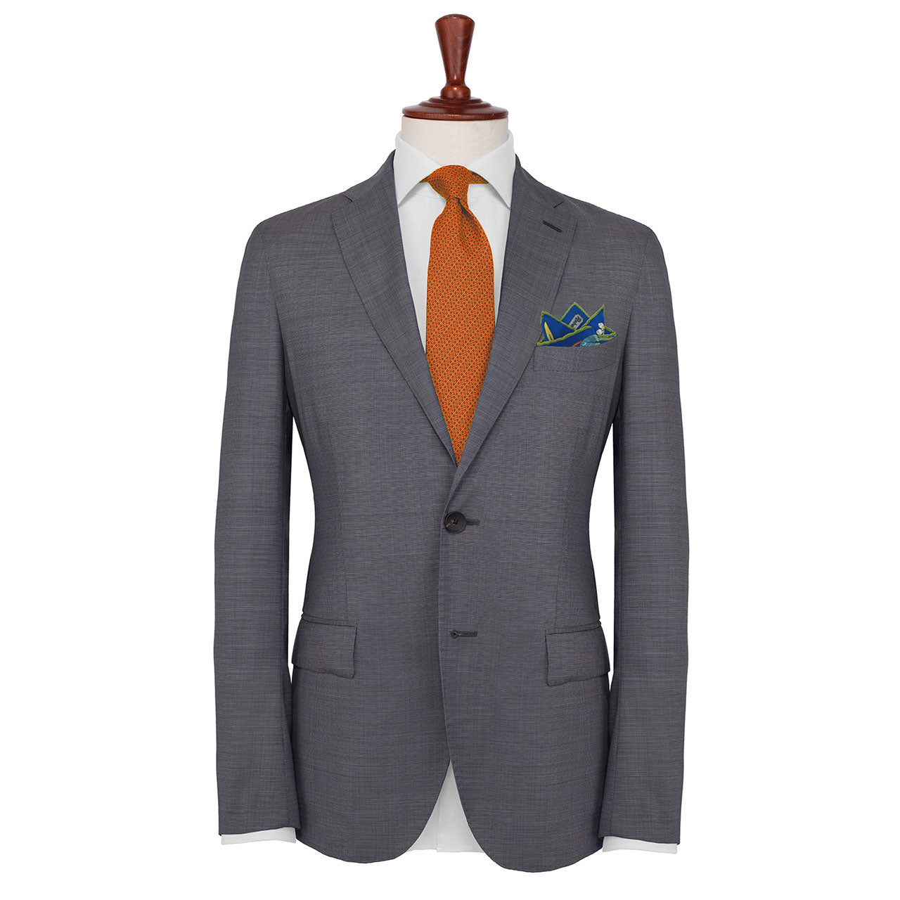 Feathers & Flowers Cobalt Blue Pocket Square