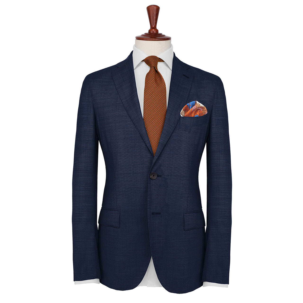 Feathers & Flowers Sky Blue Pocket Square