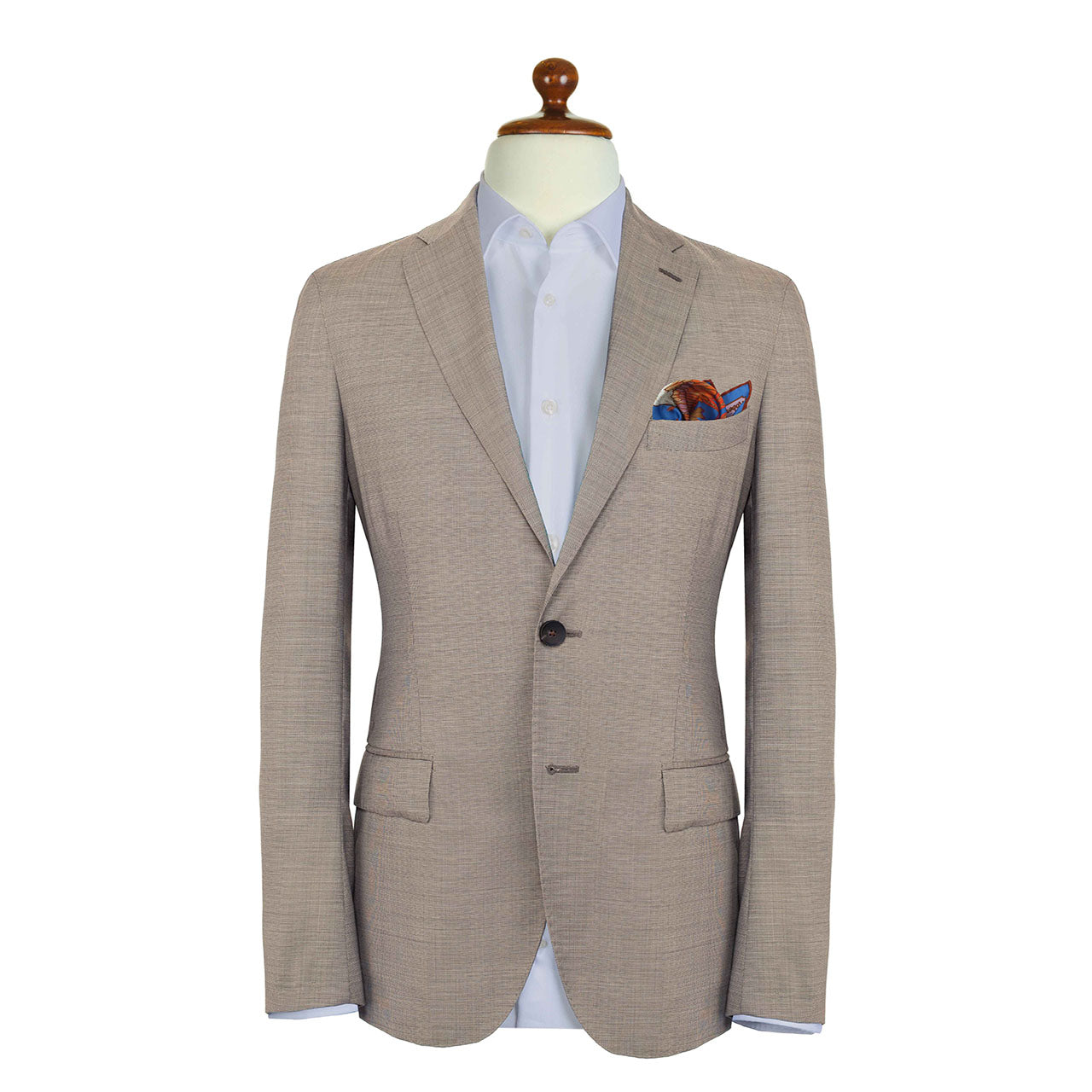 Feathers & Flowers Sky Blue Pocket Square