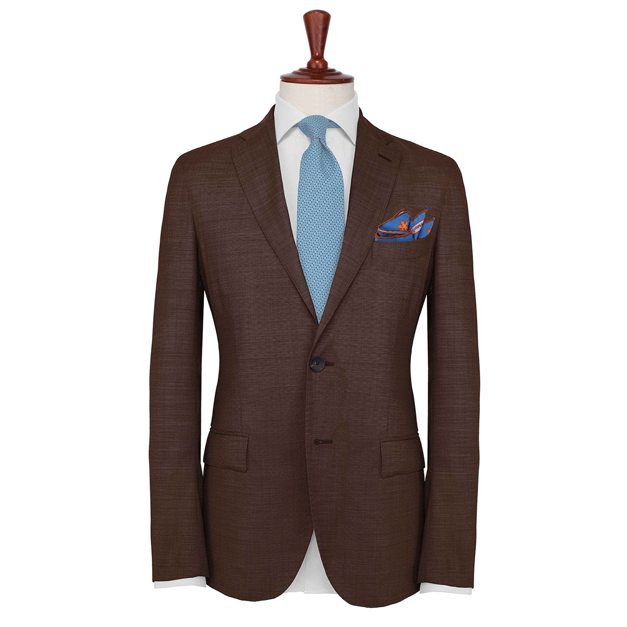 Feathers & Flowers Sky Blue Pocket Square